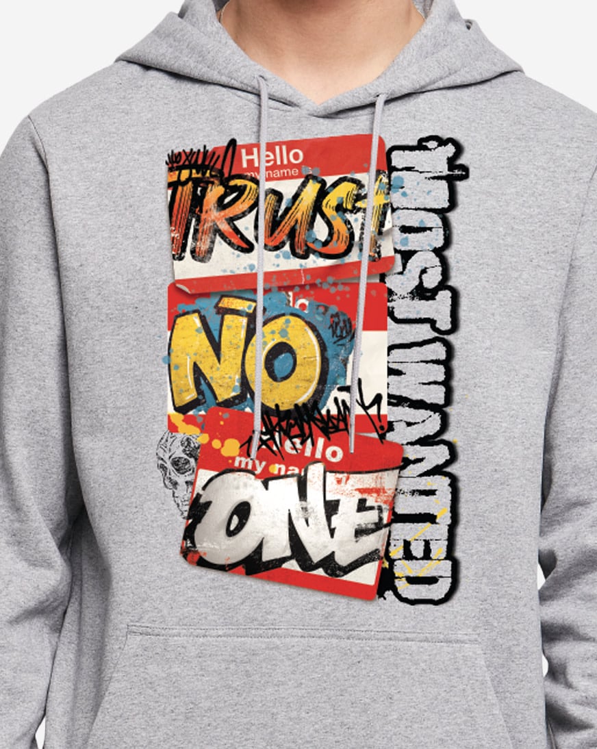 Trust No One Name Tag Hoodie