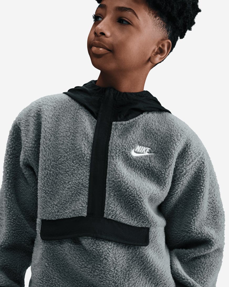 Big Kids' NSW Club Fleece Loose 1/4-Zip Hoodie