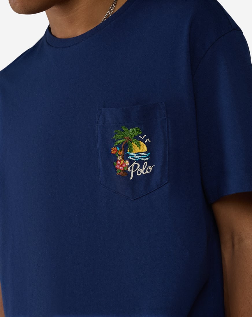 Novelty Tropical Embroidery Graphic Tee