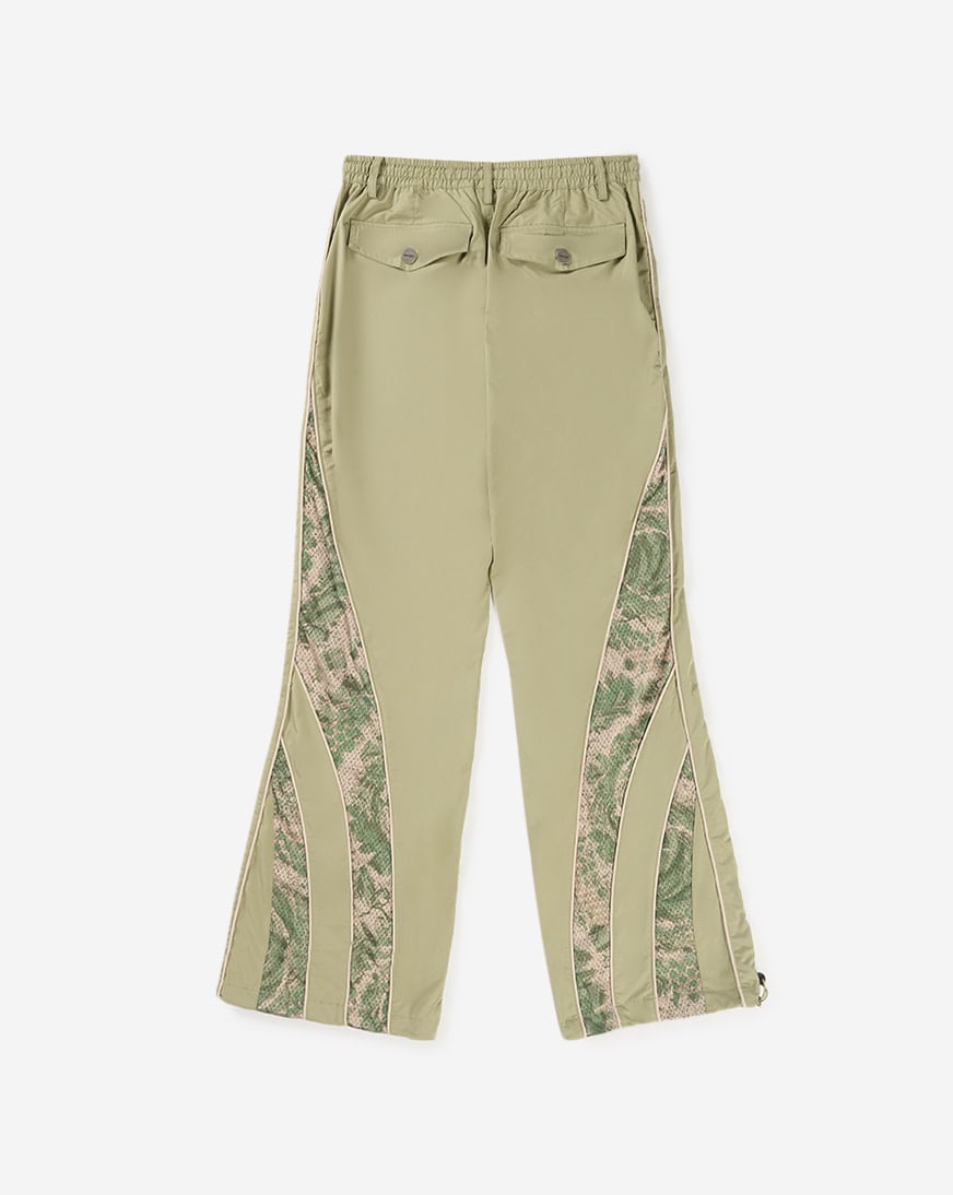 Wide Leg Mesh Insert Woven Track Pants