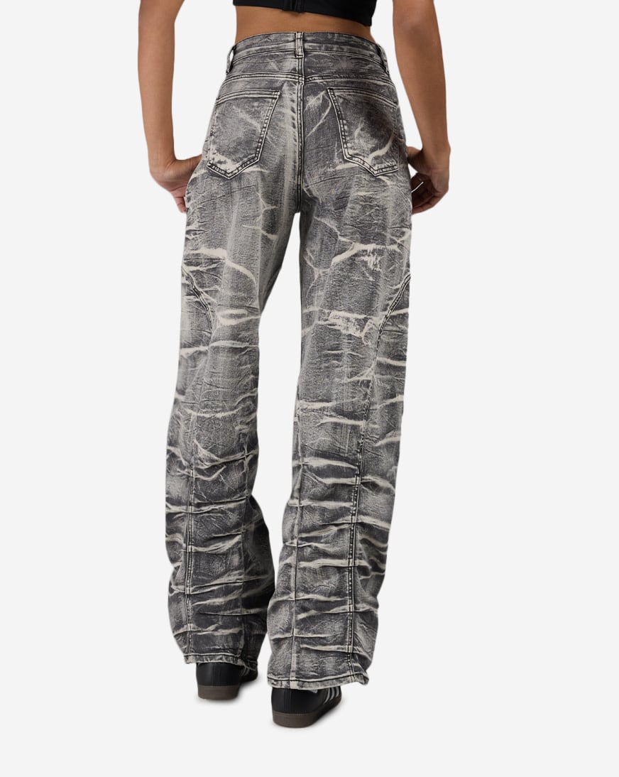 Whisker Wash Stacked Denim Jeans