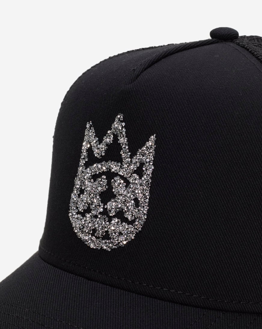 Clean Crystal Logo Mesh Back Trucker Curved Visor