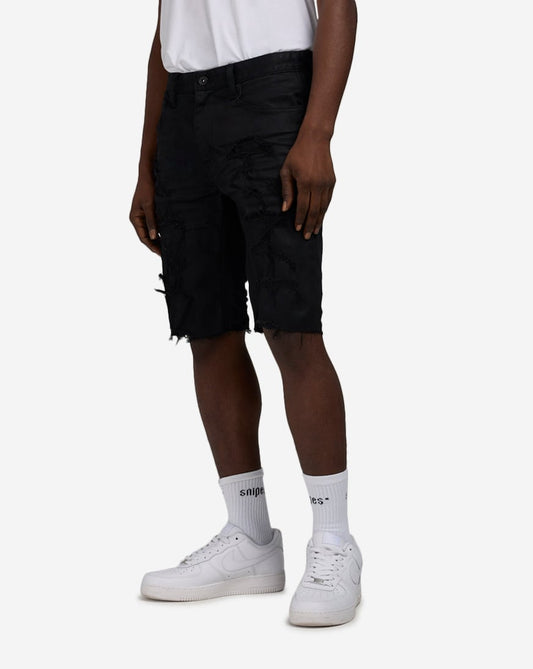Distressed Rip and Repair Denim Shorts