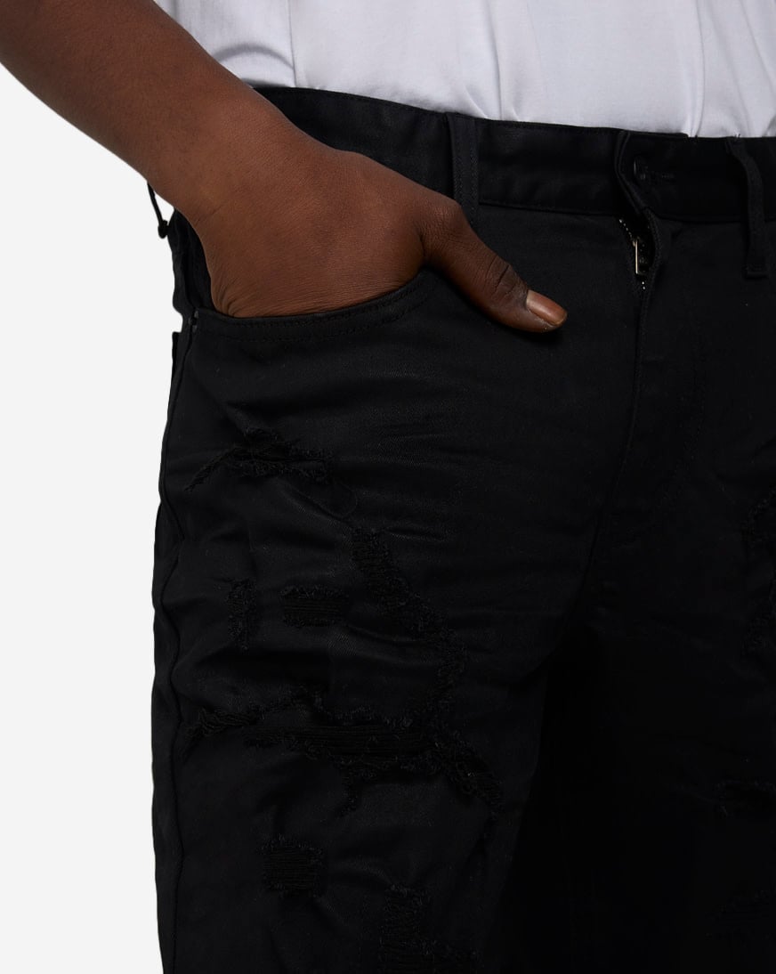 Distressed Rip and Repair Denim Shorts