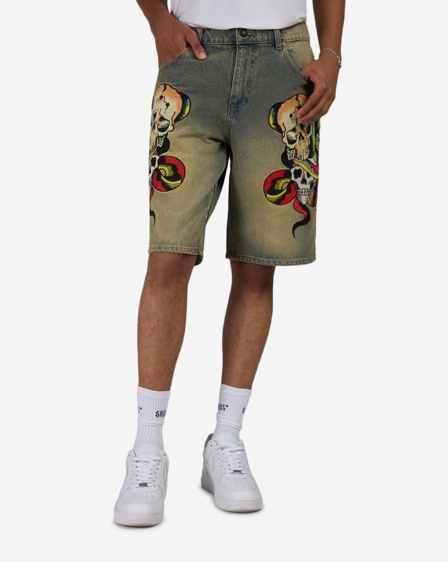 Skulls Denim Short