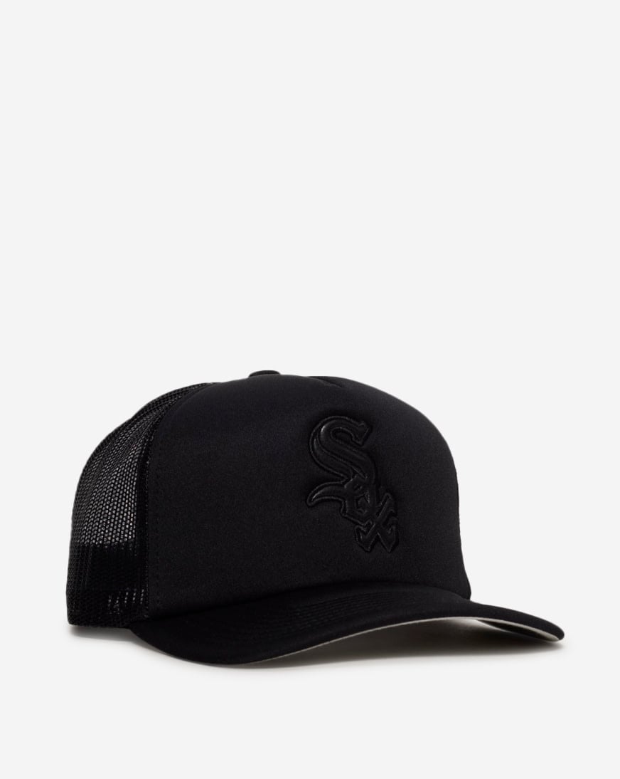 Chicago White Sox Trucker Leather Logo Adjustable Hat