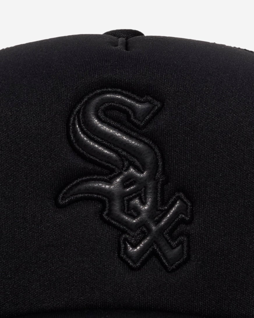 Chicago White Sox Trucker Leather Logo Adjustable Hat