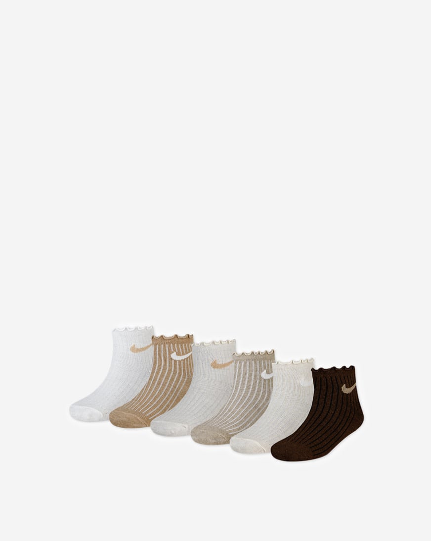 Little Kids' 6PK Ruffle Ankle Socks (5-7)
