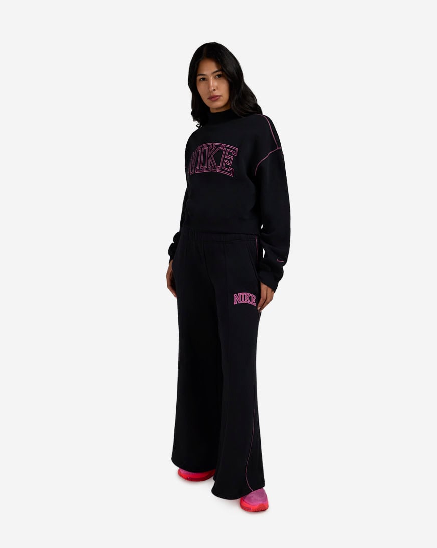 NSW Phoenix Fleece Wide-Leg Contrast Sweatpants