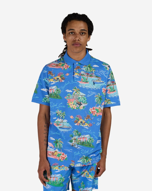 Printed Mesh Polo Bahamas Bear T-Shirt