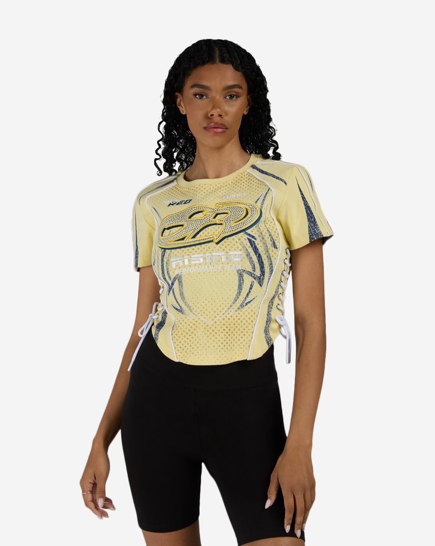 Side Tie Lace Up Racer Tee