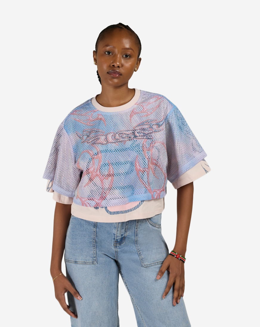 Rhinestone Cropped Jersey Tee