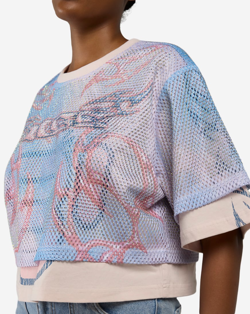 Rhinestone Cropped Jersey Tee