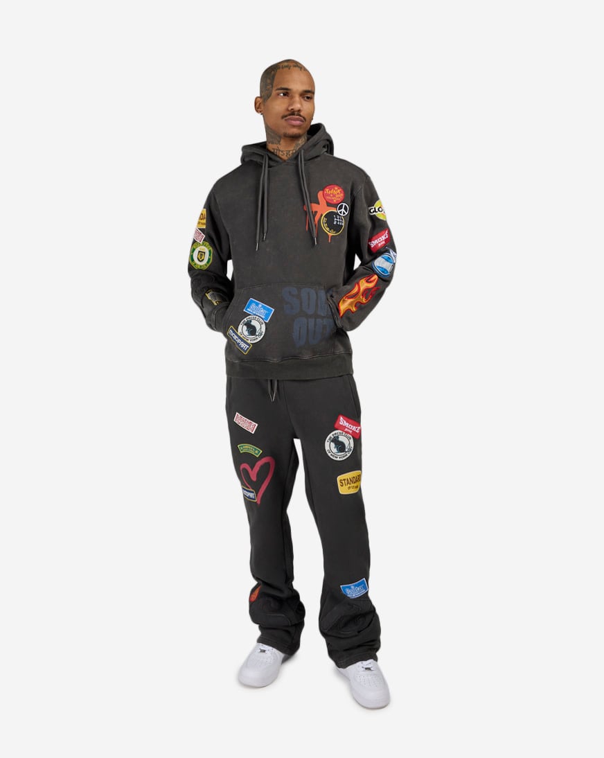 Multi Embroidery Patch Hoodie