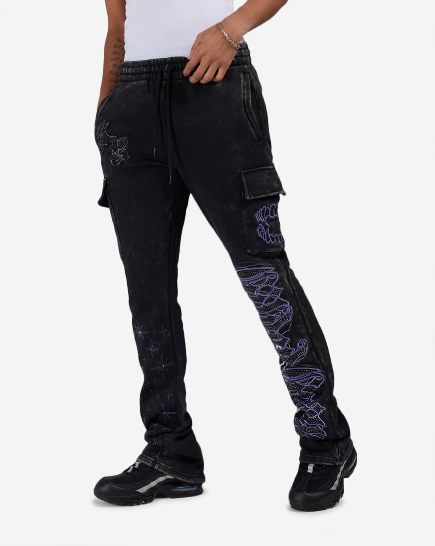 Rhinestone Dystopia Stacked Fleece Pants