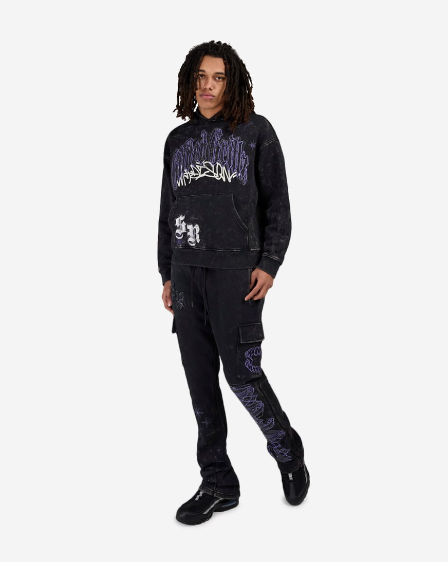 Rhinestone Dystopia Stacked Fleece Pants