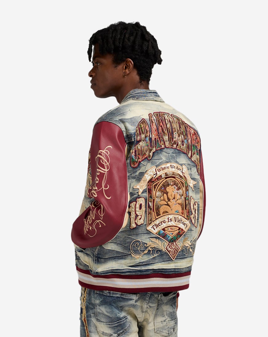 Academy Denim Varsity Jacket