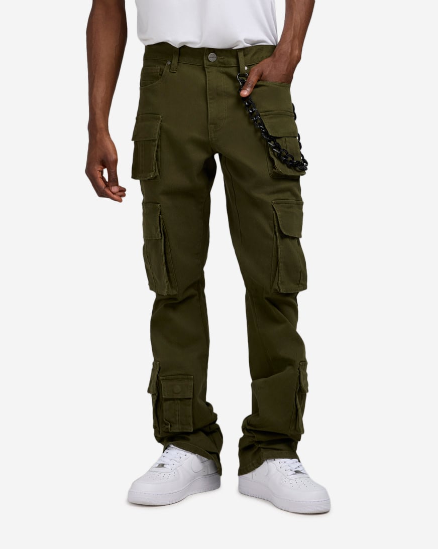 Stacked Flare Twill Pants