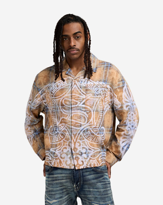 Grandeur Plaid Long Sleeve Woven Shirt